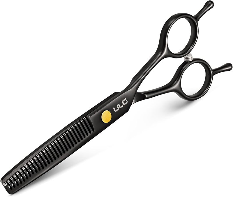 ULG Professional Thinning Shears for Hair Cutting - 6.5’’ Hair Thinning Scissors, Ultra Sharp Japanese Stainless Steel, Ergonomic Handle for Barbers, Stylists, Salon & Home Use, Black - Image 1